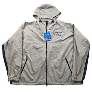 Baru Sports Windbreaker Jacket Mens 2XL Stone Tan Mackinac Island Logo NEW